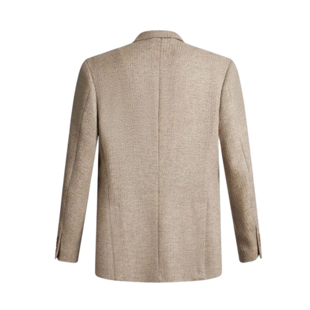 ETRO Dubbelrijige blazer met peak revers Beige Heren