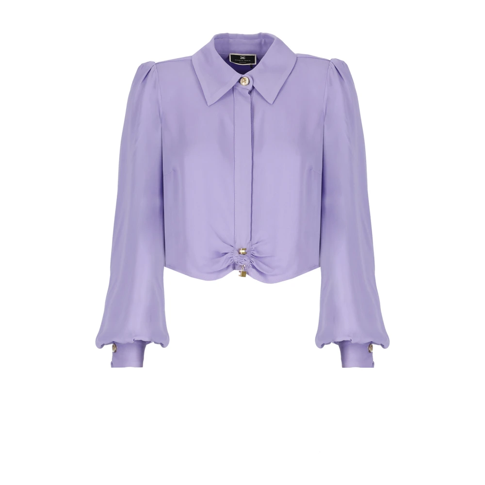 Elisabetta Franchi Stijlvol Wit Overhemd Purple Dames