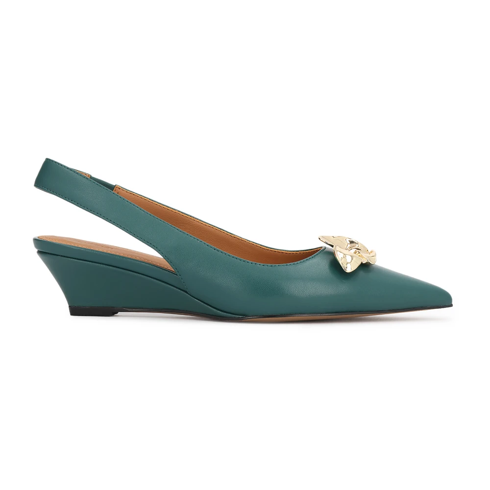 Kazar Kvinno Grön Skor Dam, 38 Eu, Läder, Elegant Pump