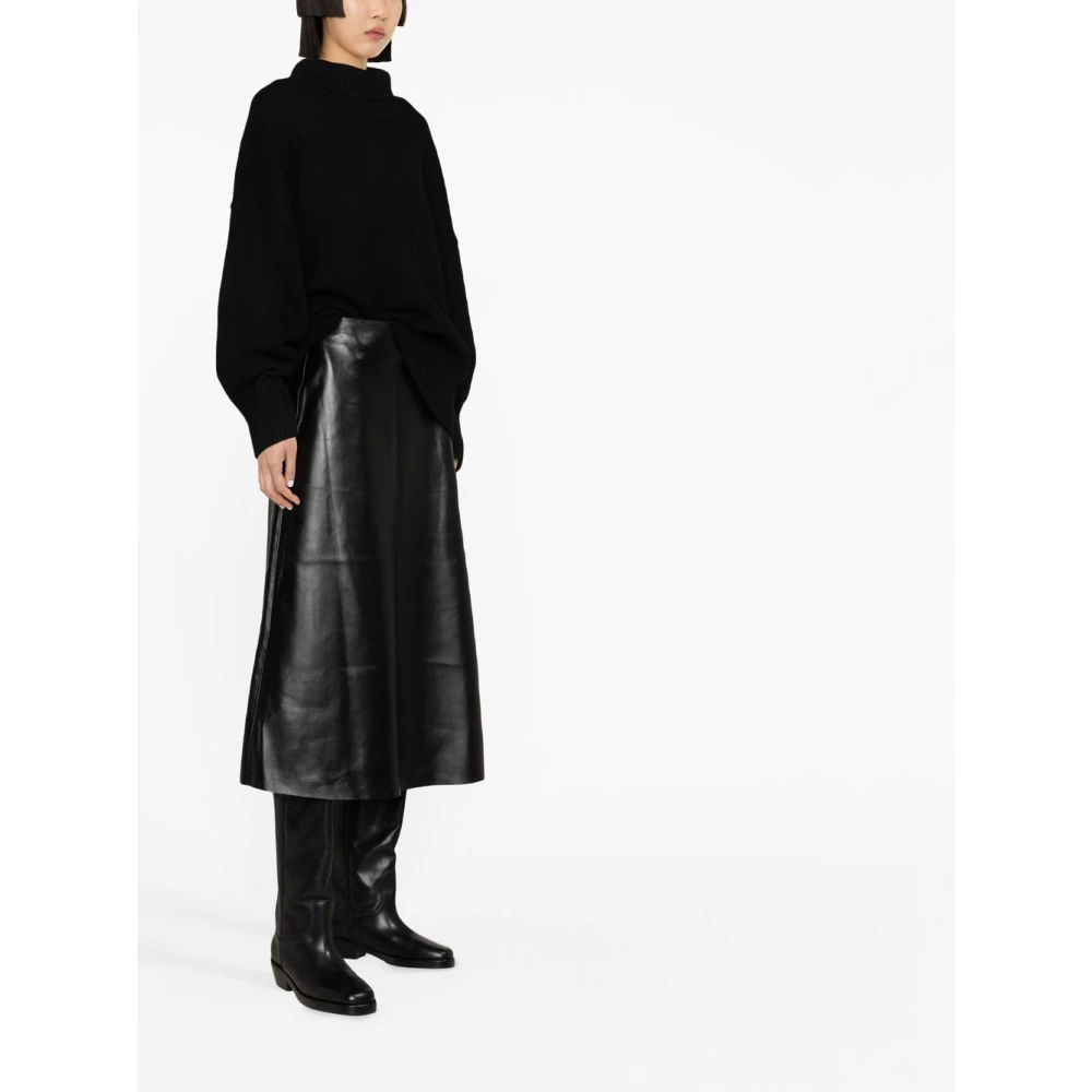 Chloé Zwarte leren midi-rok Black Dames