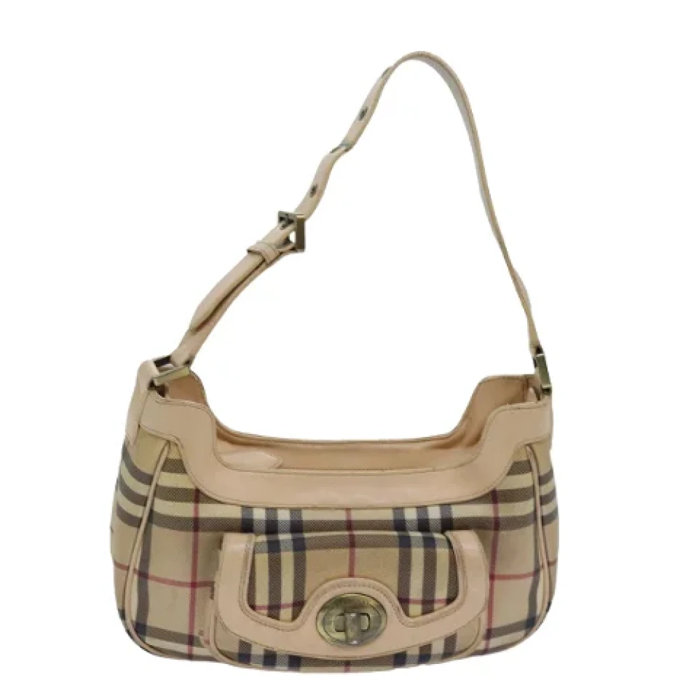 Burberry Vintage Pre-owned Leather shoulder-bags Beige Dames