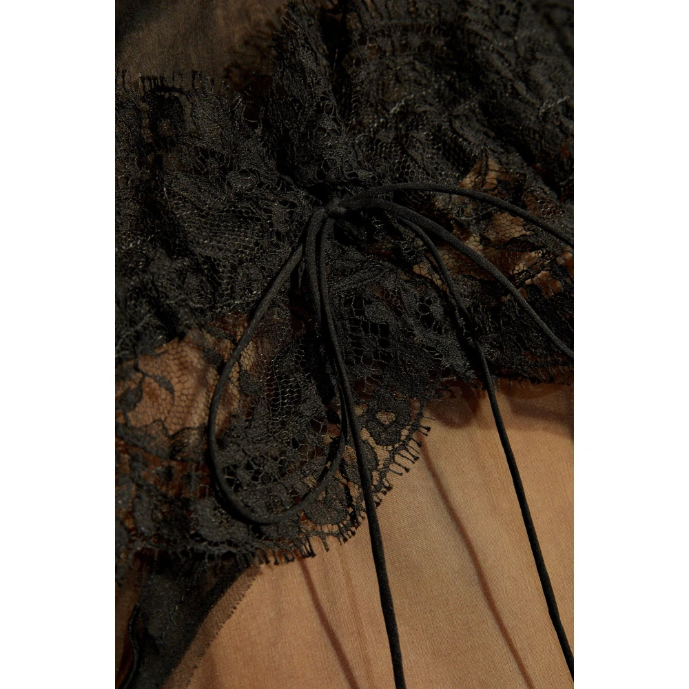 Dsquared2 Mouwloze zijden top Black Dames