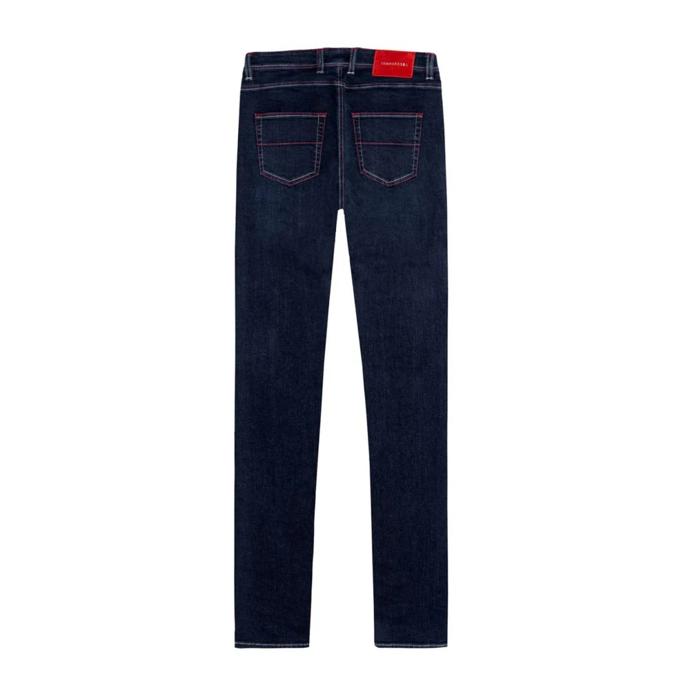 Tramarossa Donkerblauwe Regular Fit Jeans met Suede Patch Blue Heren