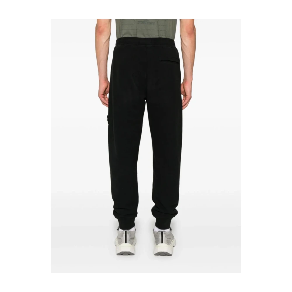 Stone Island Zwarte Katoenen Sweatpants Aw24 Black Heren