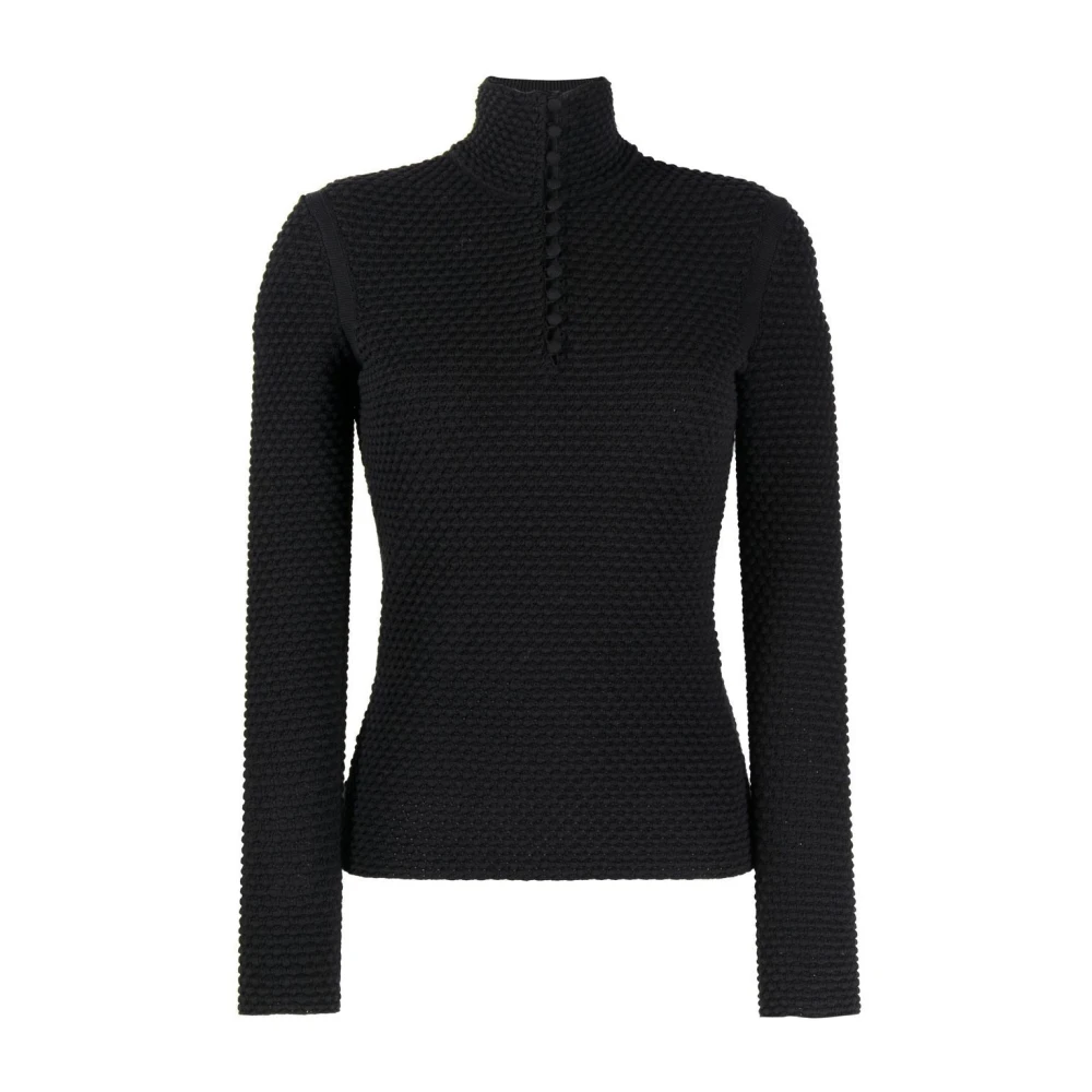 Salvatore Ferragamo Zwarte Mock-Neck Sweater Black Dames