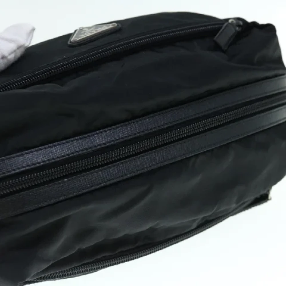 Prada Vintage Pre-owned Nylon clutches Black Dames