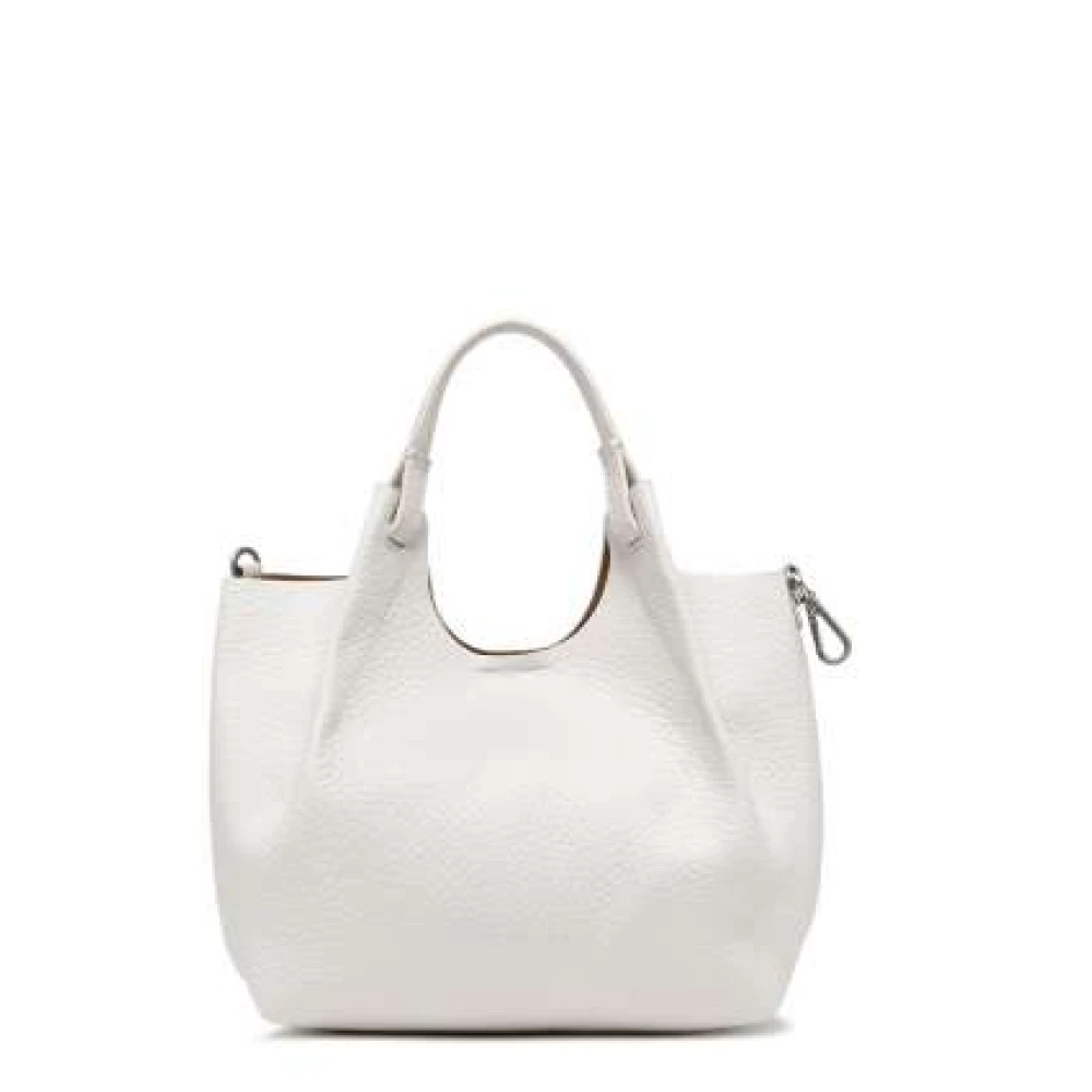 Gianni Chiarini Grain Leather Medium Tote Bag White Dames