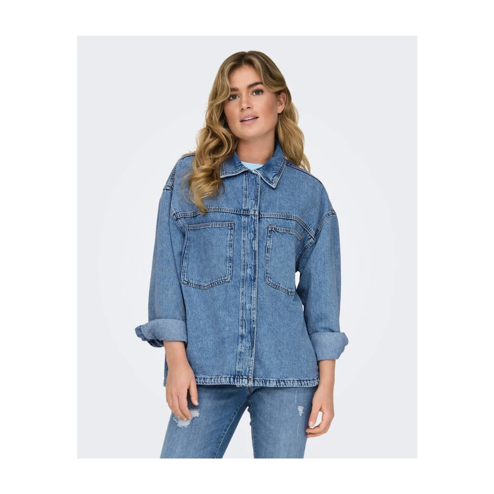 Only L S Denim Shirt Blue Dames