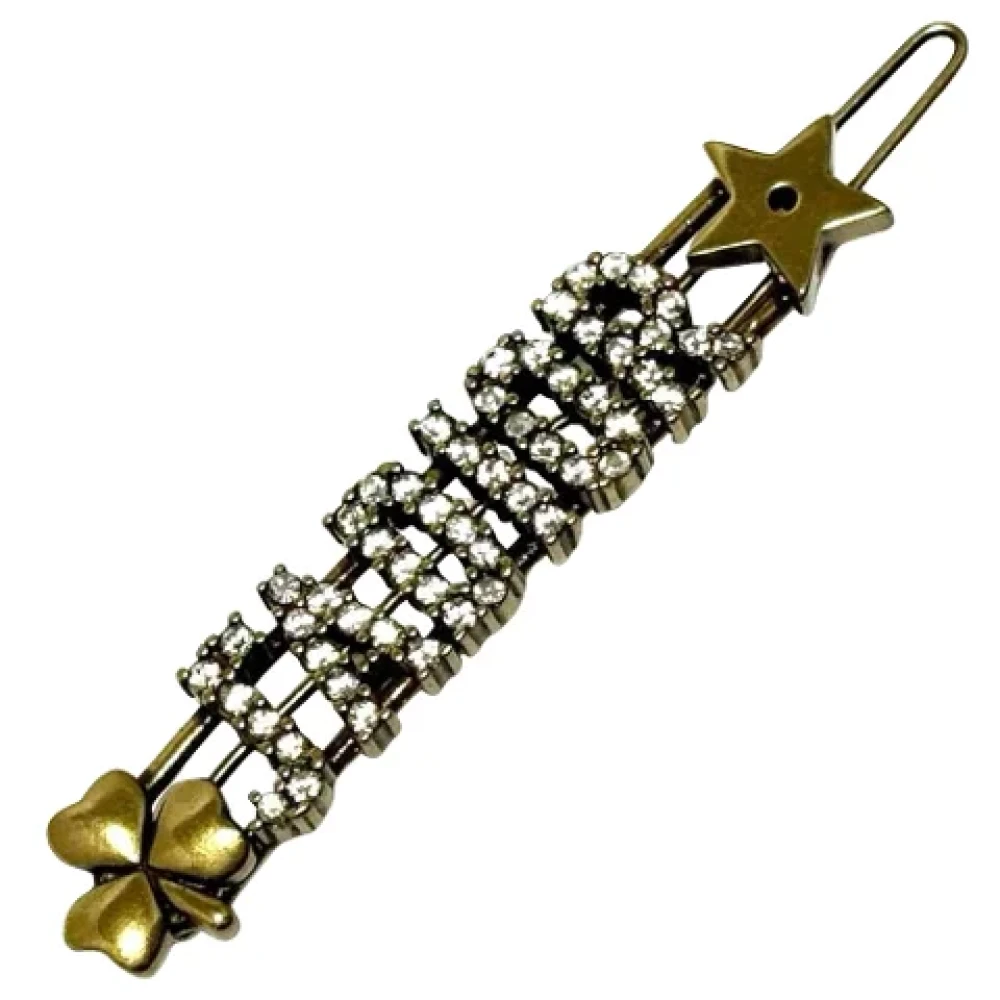 Dior Vintage Pre-owned Metal hair-accessories Yellow Dames