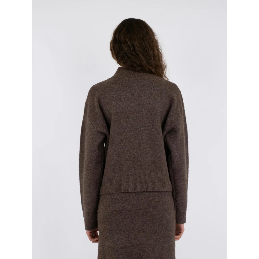 NEO NOIR Gebreide Blouse Brown Dames