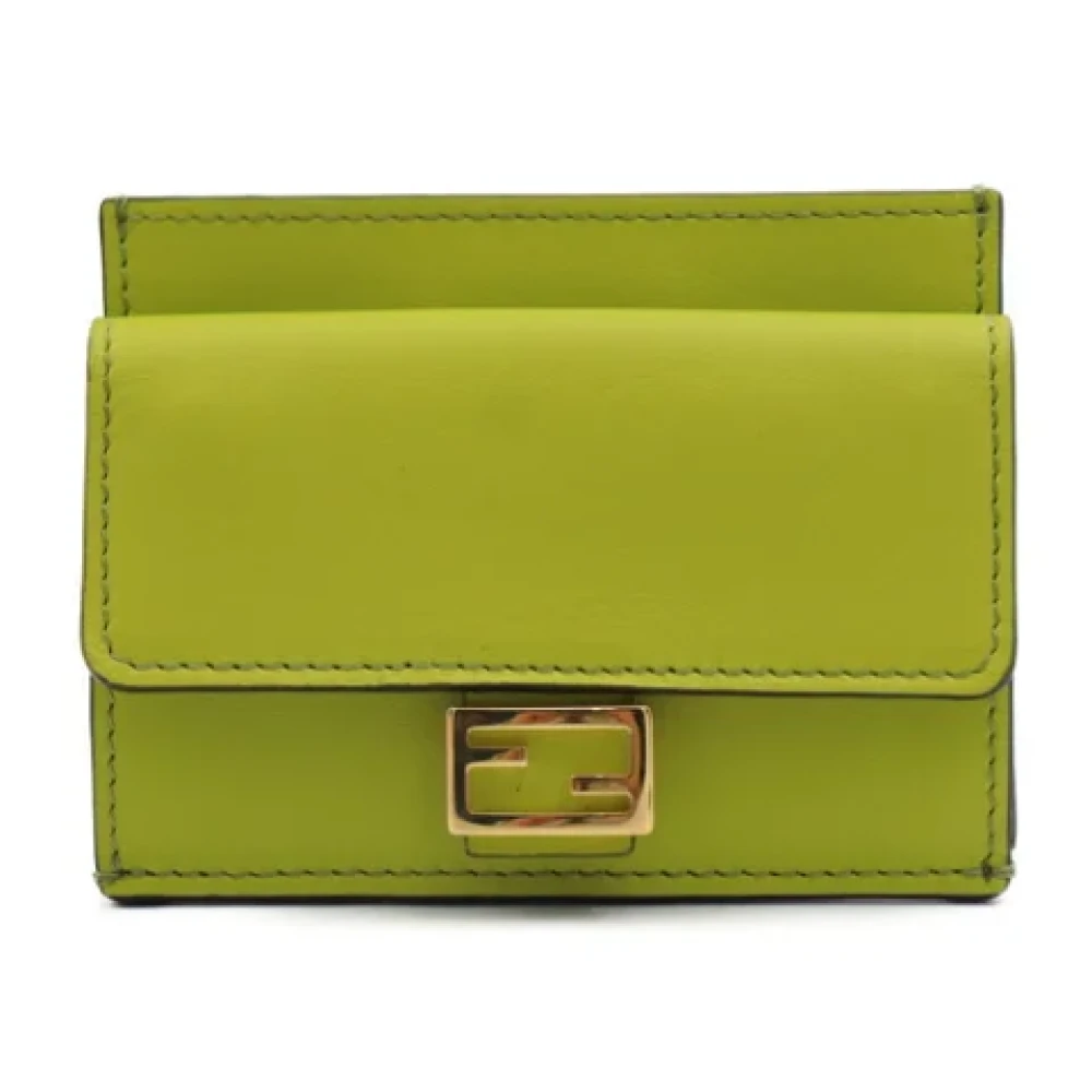 Fendi Vintage Pre-owned Leather wallets Green Dames