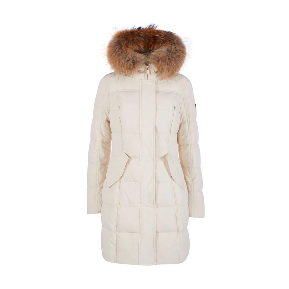YES ZEE Gewatteerde Softshell Jas met Bont Capuchon White Dames