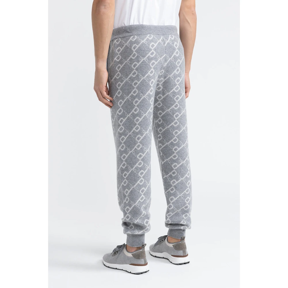 PESERICO Wollen blend logo broek Gray Heren