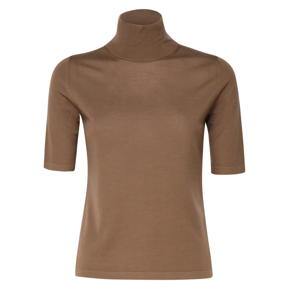 Max Mara Kameel Coltrui Trui Korte Mouwen Brown Dames