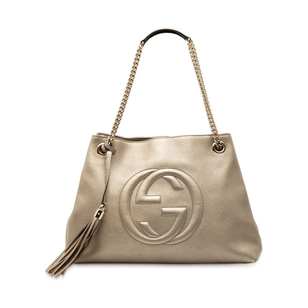 Gucci Vintage Women's Yellow Pre-Owned Chain Shoulder Bag