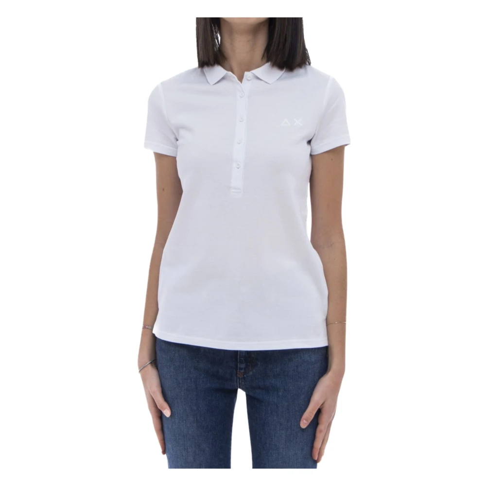 Sun68 Slim Fit Polo Shirt in Wit White Dames