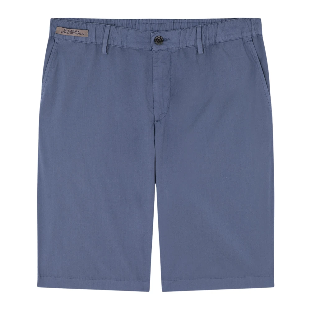 Blå Paul Shark Ultra-Light Poplin Cotton Bermuda Shorts