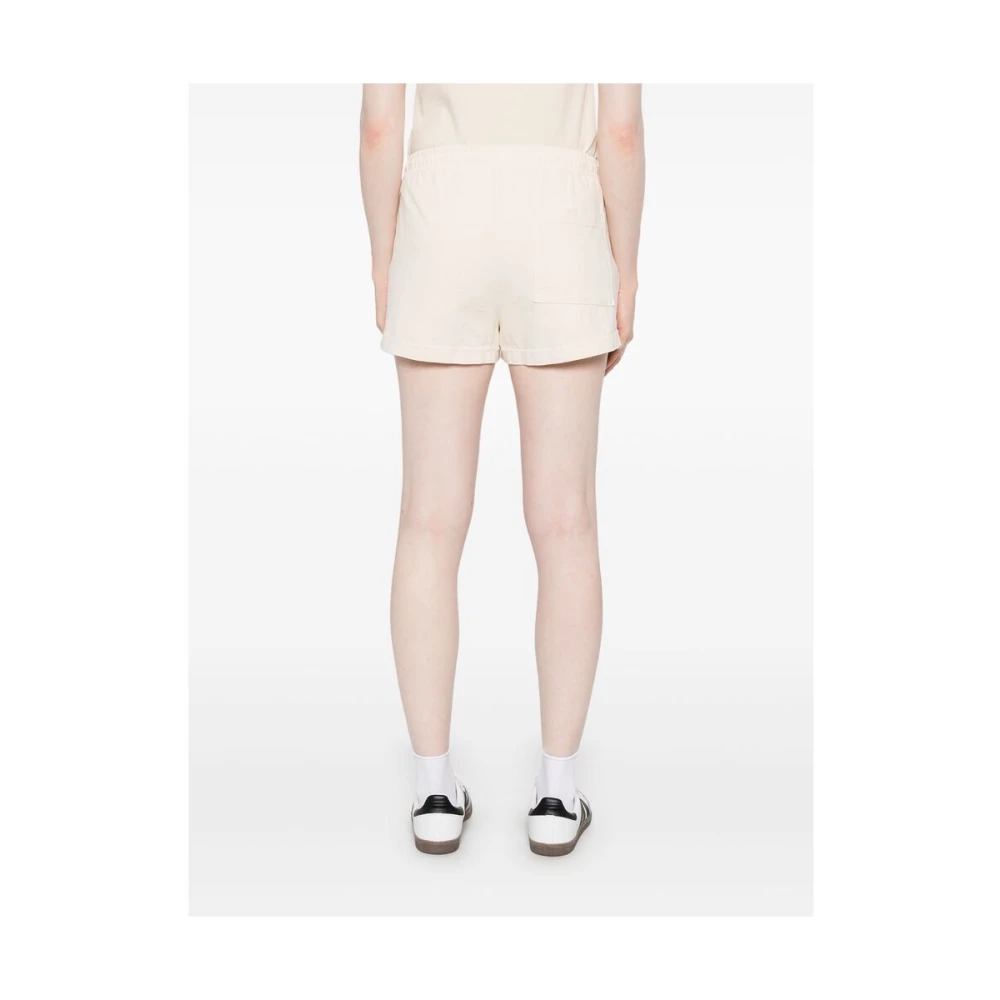 Sporty & Rich Beige Elastische Taille Sportieve Shorts White Dames