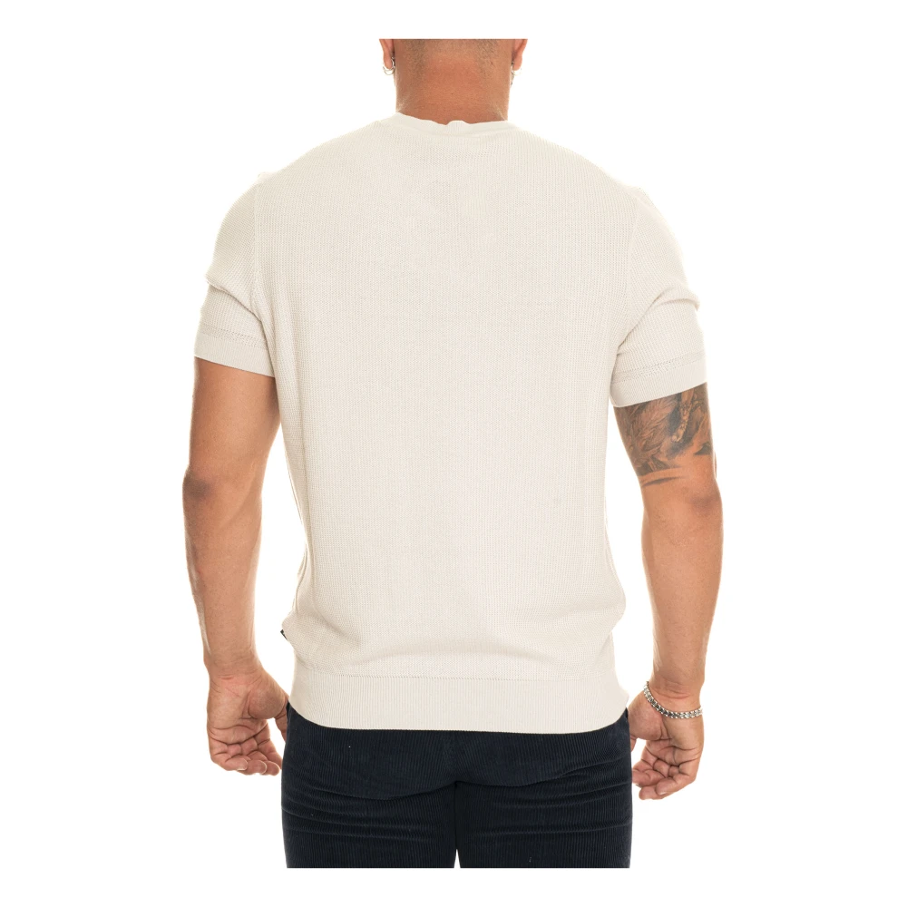 Boss Ronde hals trui met korte mouwen Beige Heren