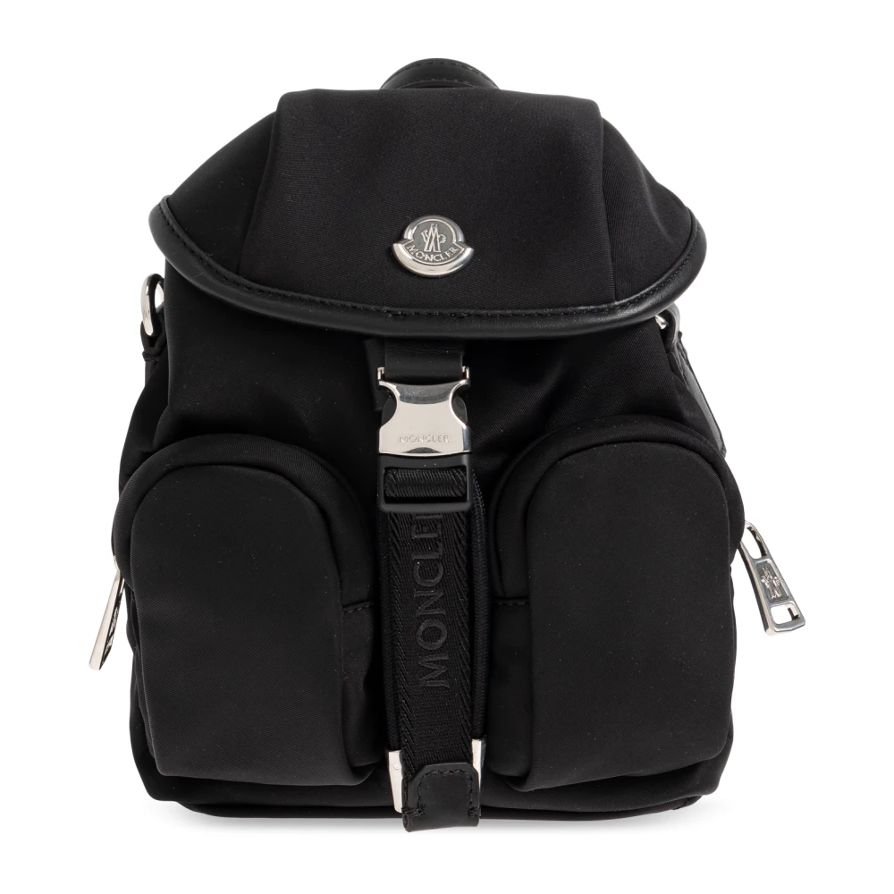 Moncler Women's Black Backpacks, One Size, Mini Logo Backpack
