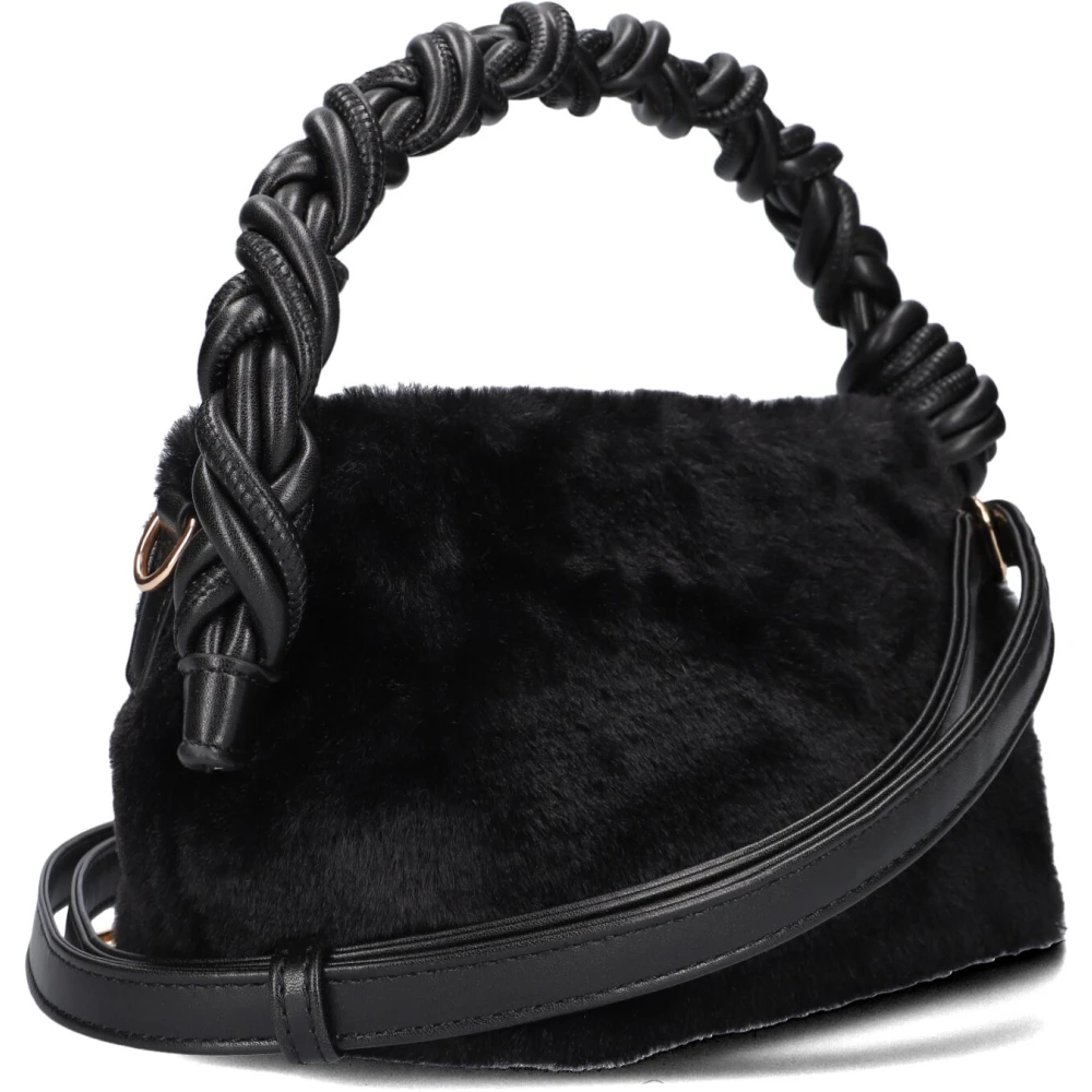 Notre-v Zwarte Faux Fur Schoudertas Black Dames