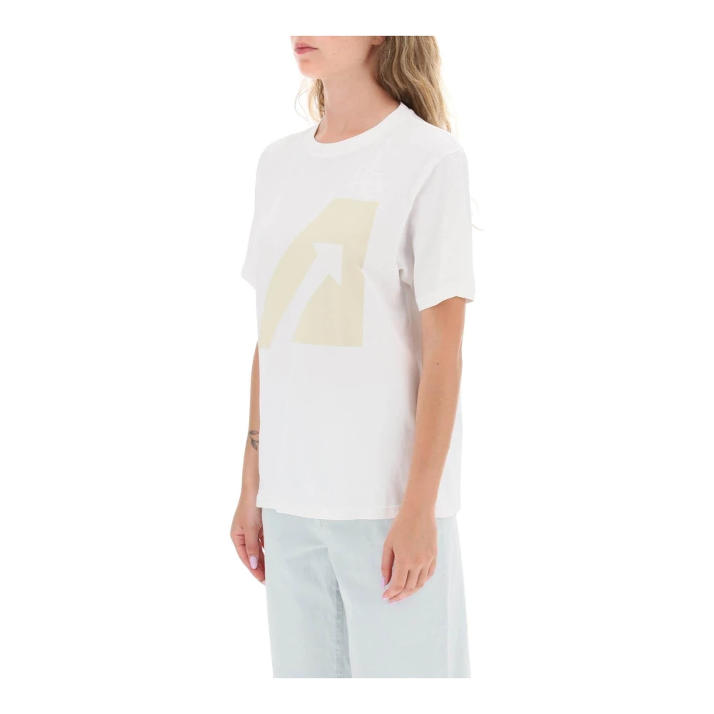 Autry T-shirt met logo print van puur katoen White Dames