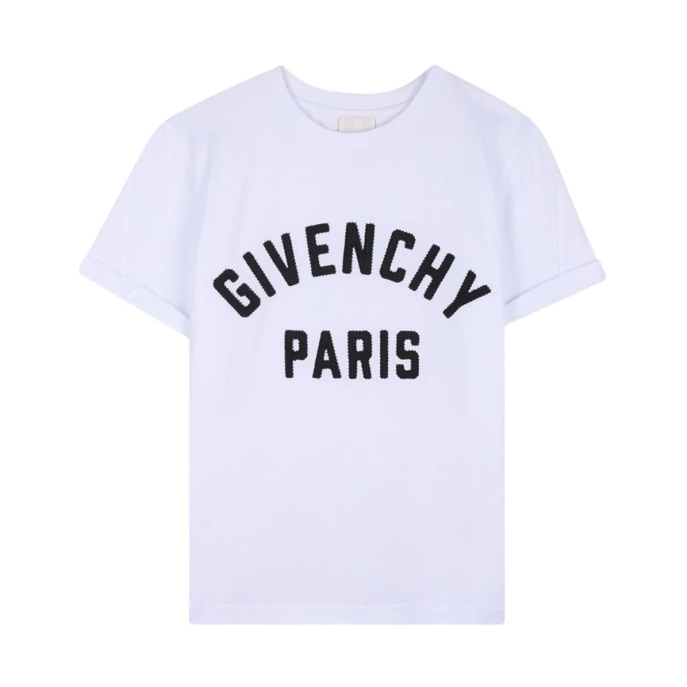 Givenchy Boys White Kids Short Sleeve T-Shirts, 5 Y, Crewneck Short-Sleeve T-Shirt With Logo