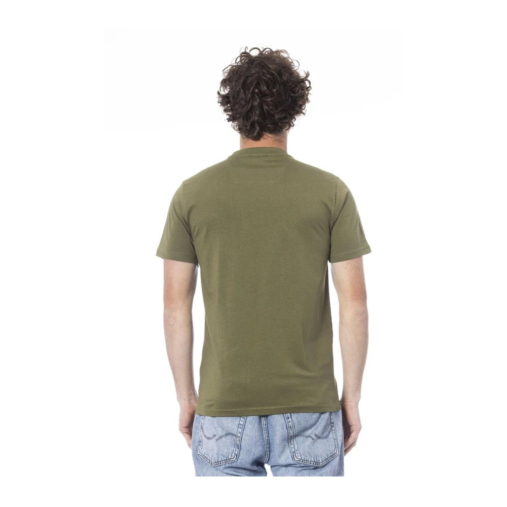 Cavalli Class Groene Logo Katoenen T-shirt Mannen Green Heren