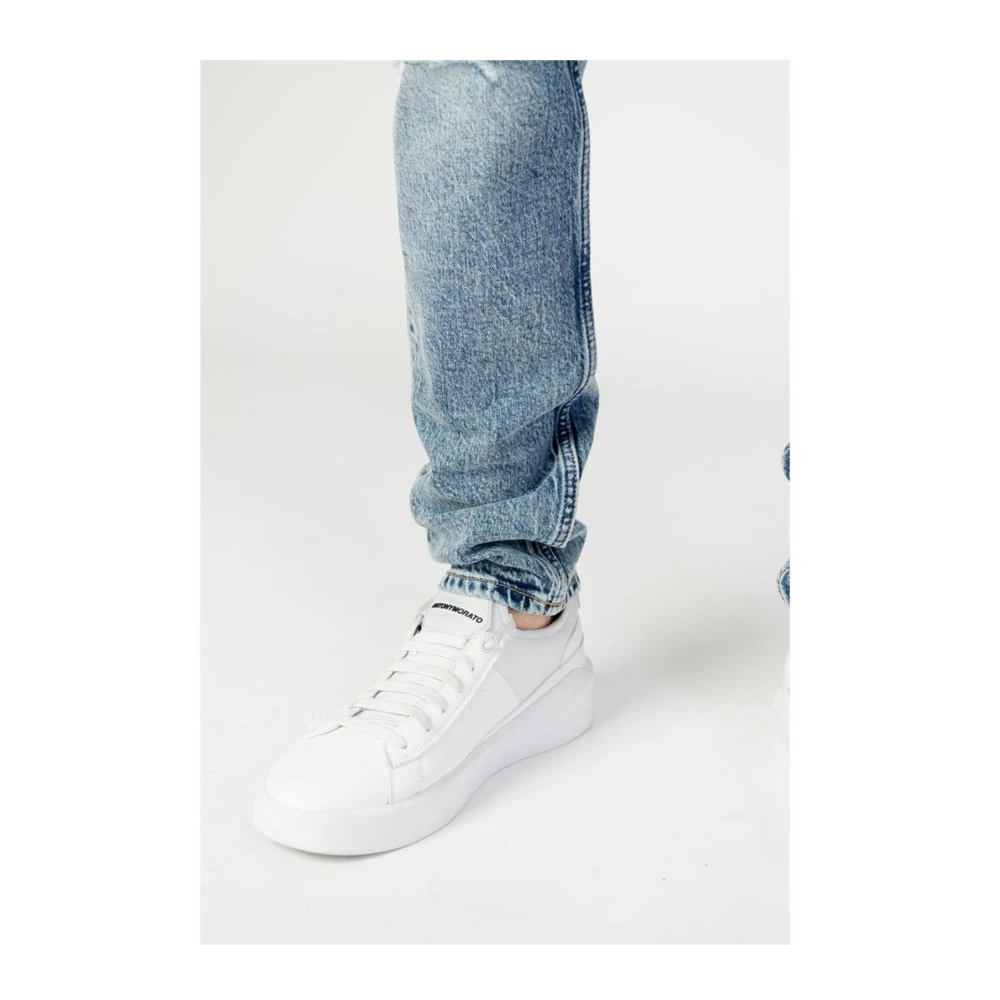 Calvin Klein Jeans Tapered Cotton-Blend Jeans Blue Heren