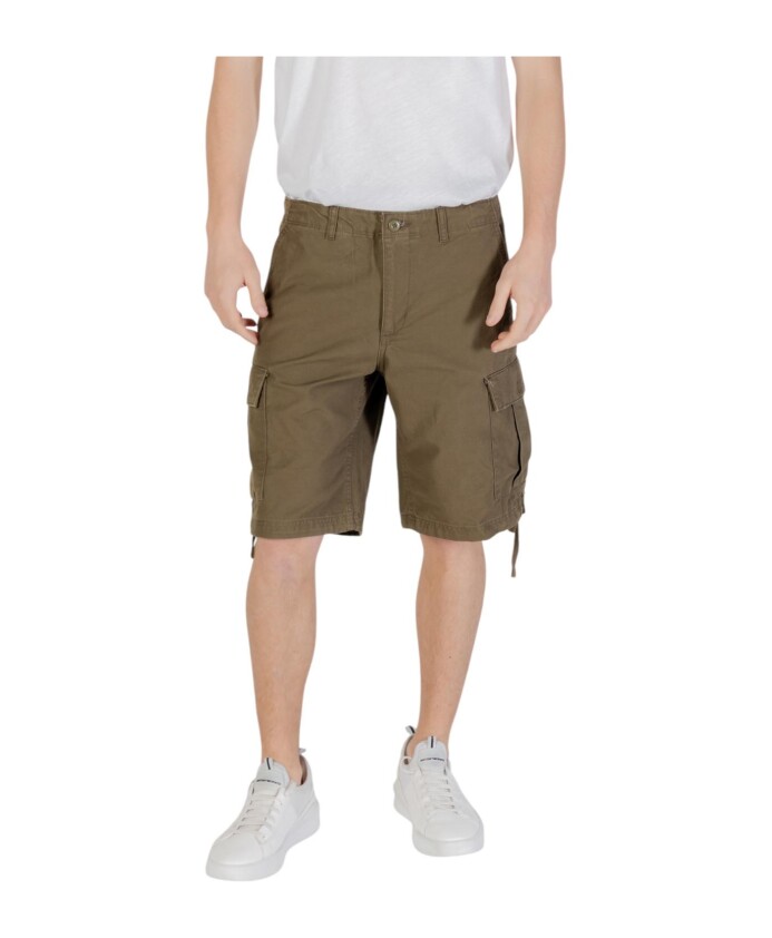 shorts-en-coton-vert-avec-fermeture-eclair