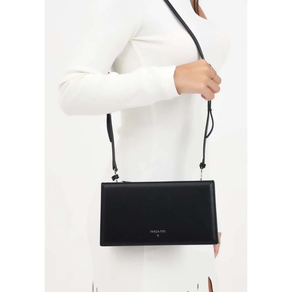 PATRIZIA PEPE Zwarte Schoudertas Essentieel Ontwerp Black Dames