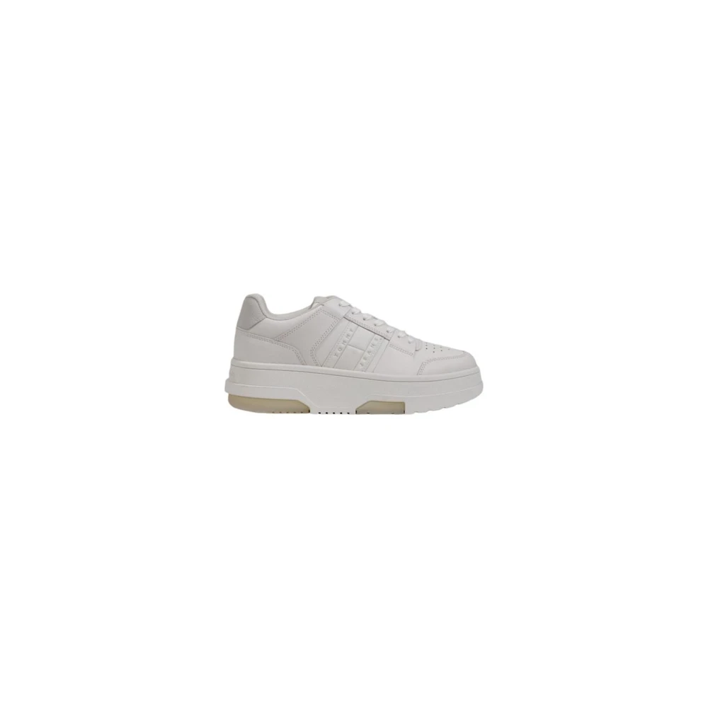 Tommy Hilfiger Låg Topp Läder Sneaker Gray, Dam