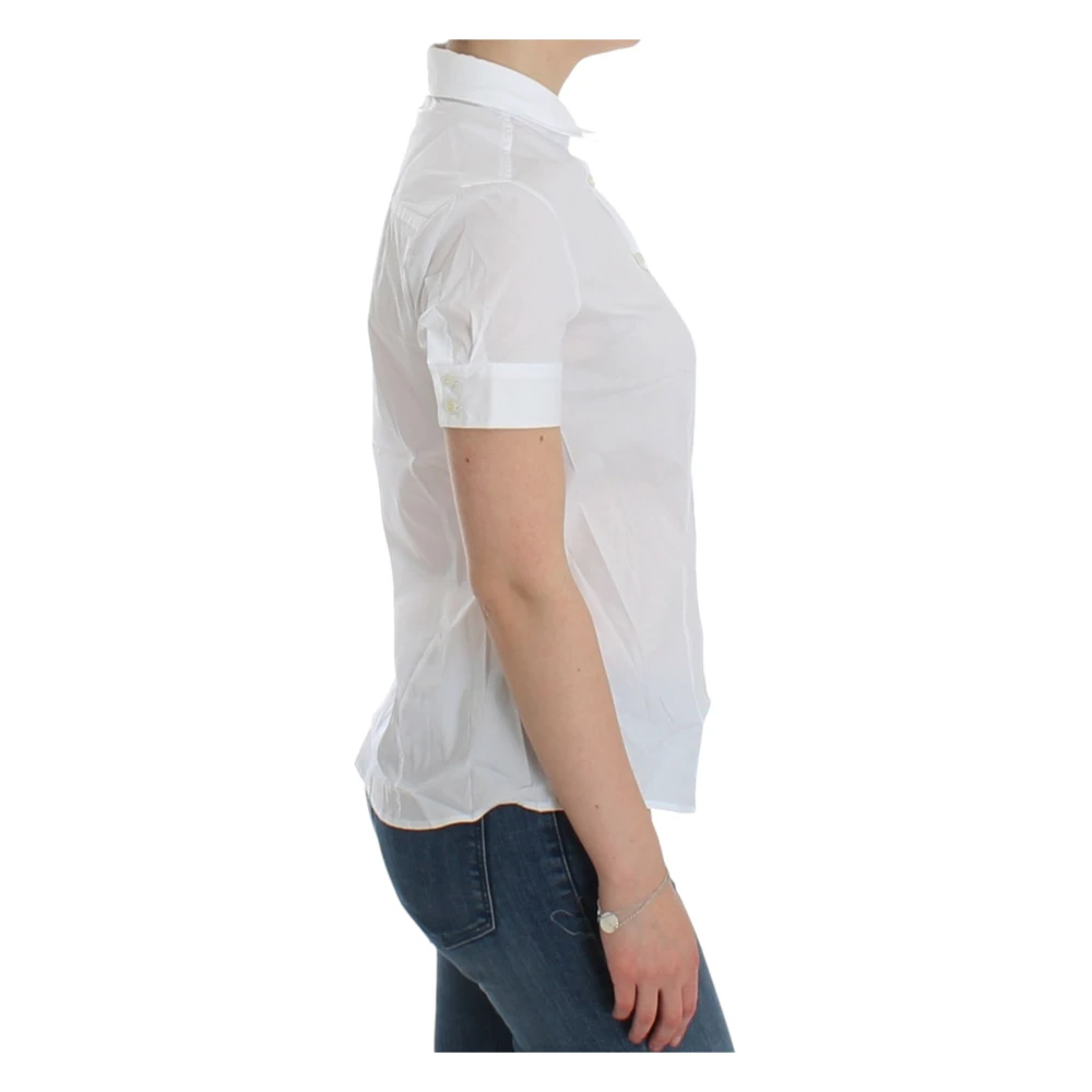 John Galliano Elegante witte blouse met korte mouwen White Dames
