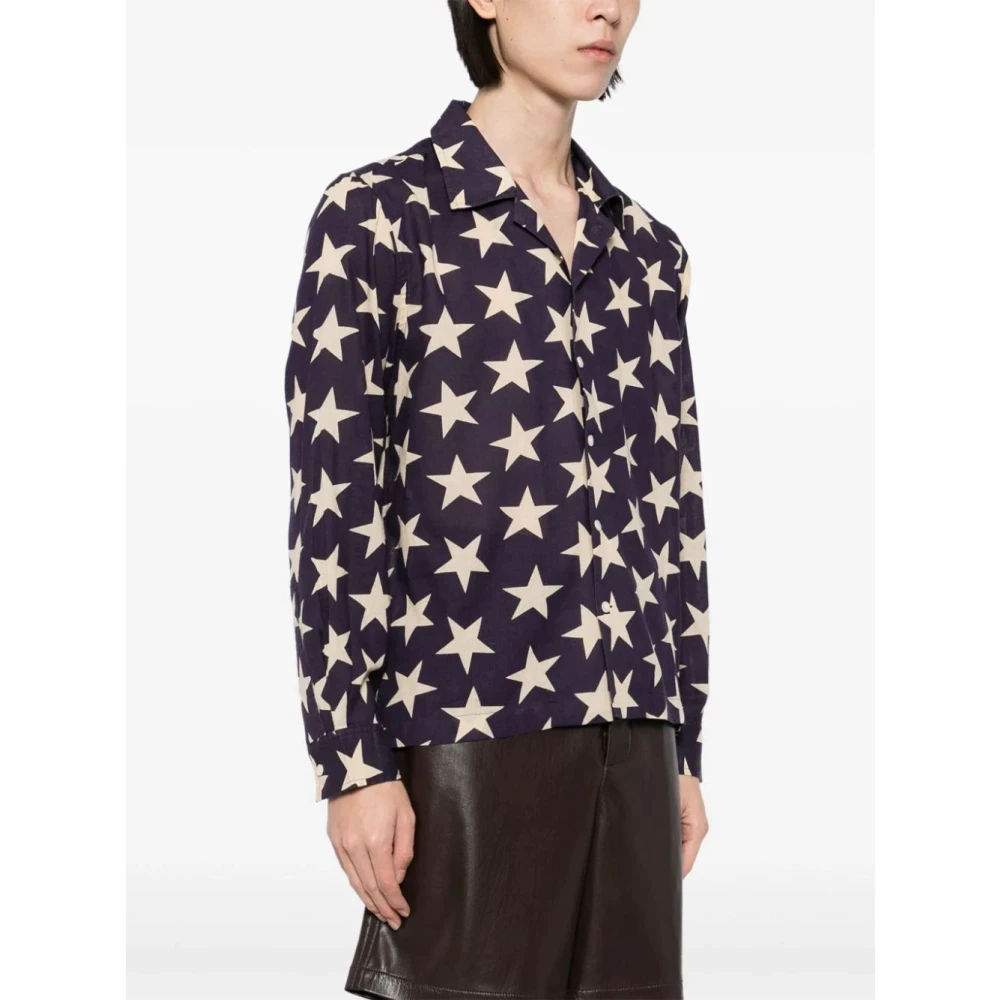 Bode Navy Starry Langarmshirt Blue Heren