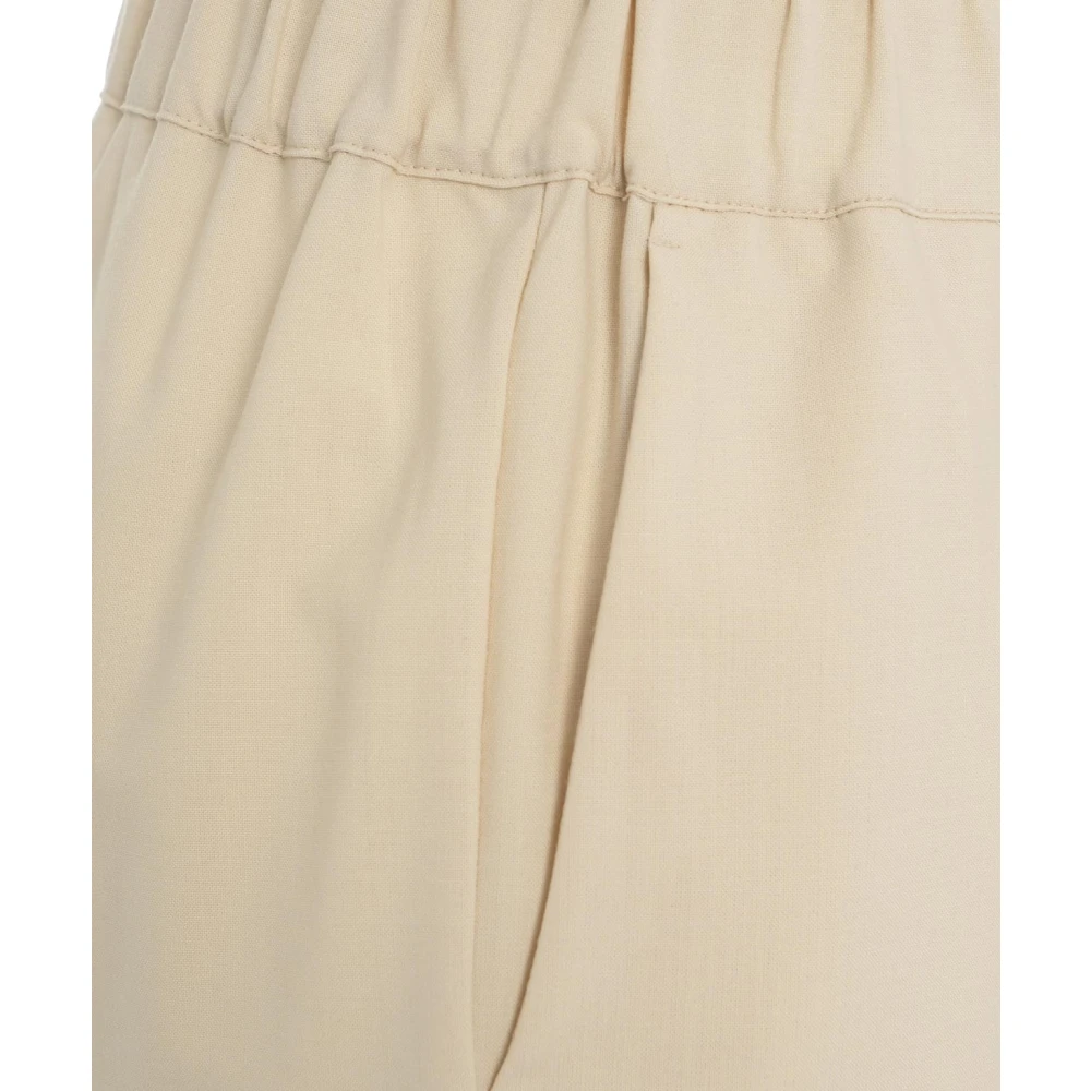 Semicouture Beige Wolmix Casual Broek Beige Dames