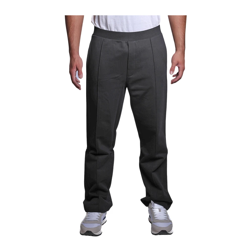 Moschino Zwarte Katoenen Geribbelde Taille Track Broek Gray Heren