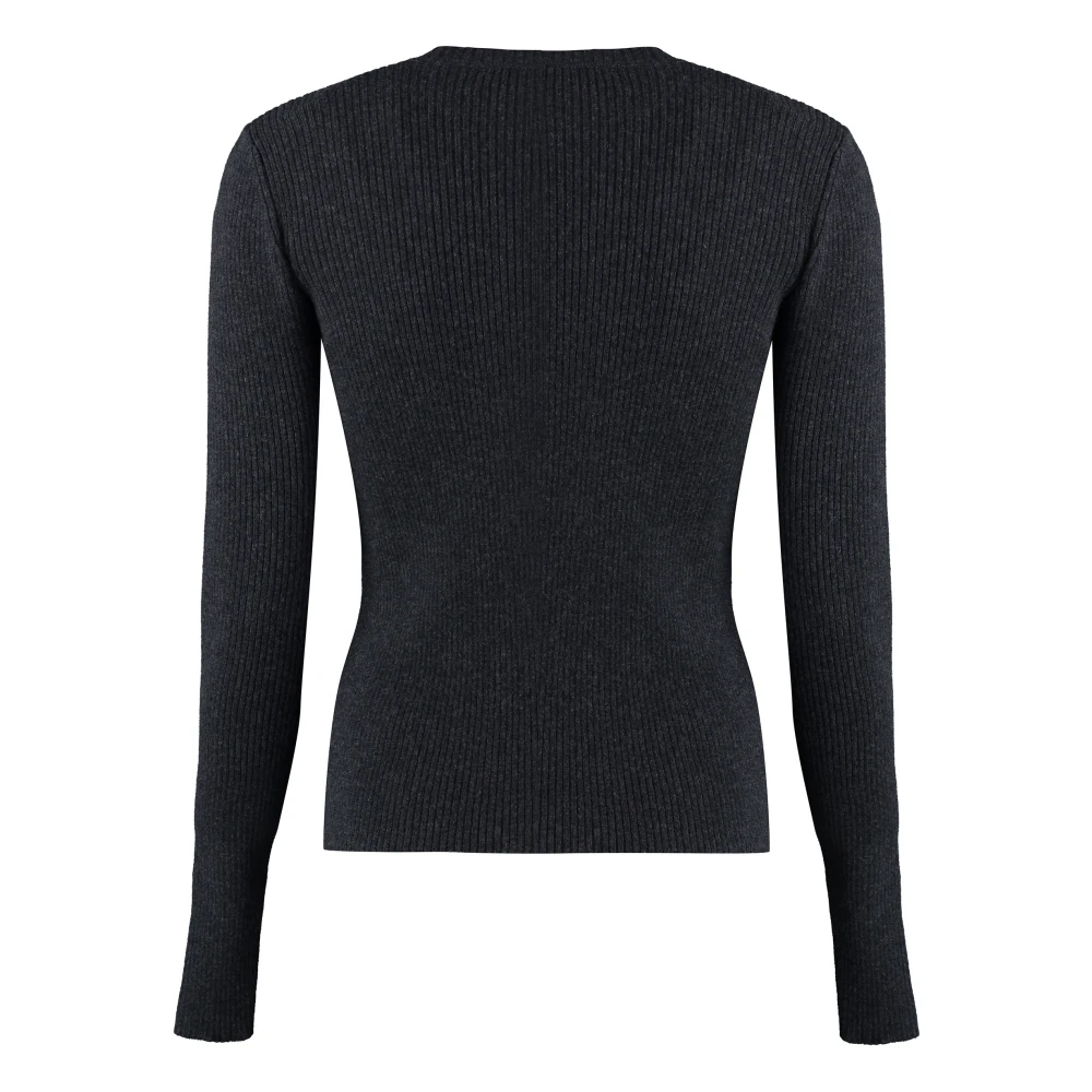 Our Legacy Geribbelde Gebreide Wollen Trui Gray Dames