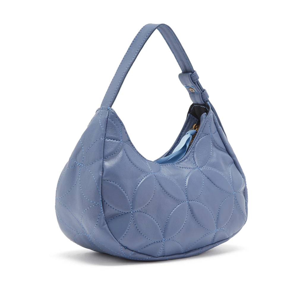 Maliparmi Middelgrote Rugverlichting Lederen Schoudertas Blue Dames
