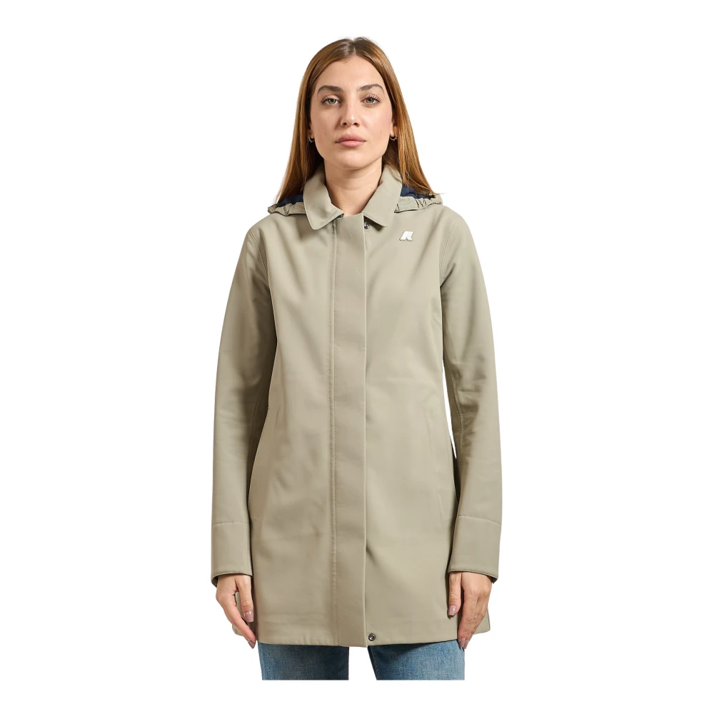 K-Way Women's Green Waterproof Trench Coat For