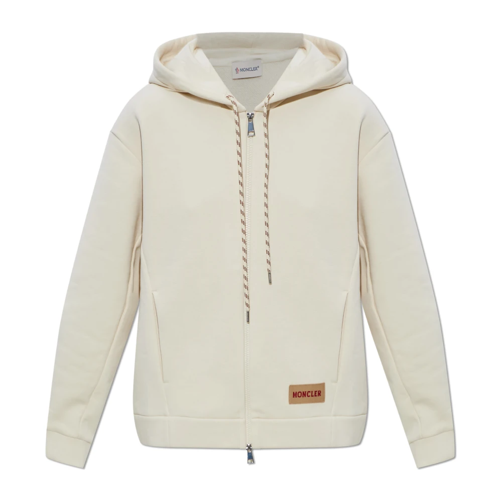 Moncler Women's Beige The Hoodie - Zip-Throughs - M - Sweatshirts & Hoodies