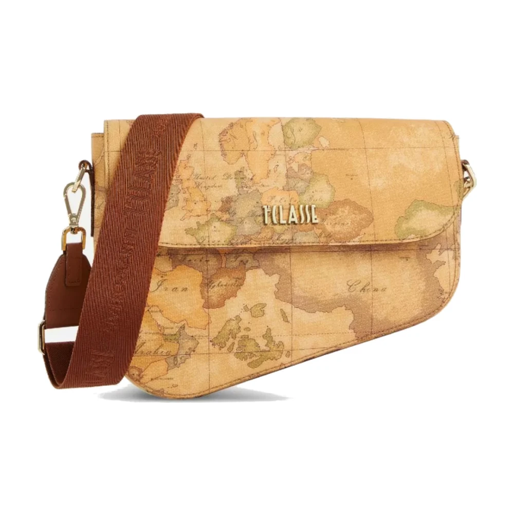 Alviero Martini 1a Classe Klassieke Geo Print Schoudertas Brown Dames