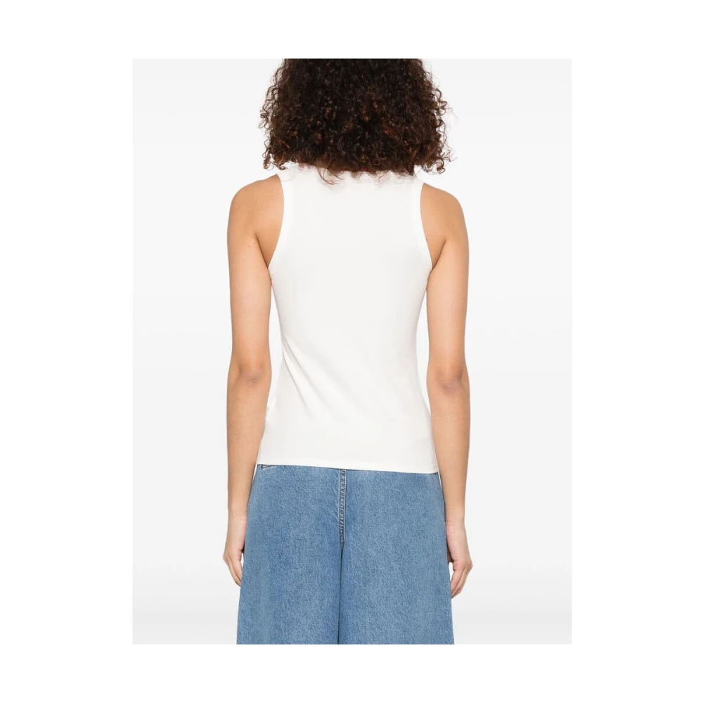 Diesel Witte Crew Neck Mouwloze Top White Dames
