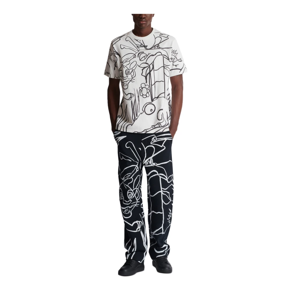 Balmain Diney x: The Lion King Ruimvallend bedrukt kindershirt White Heren
