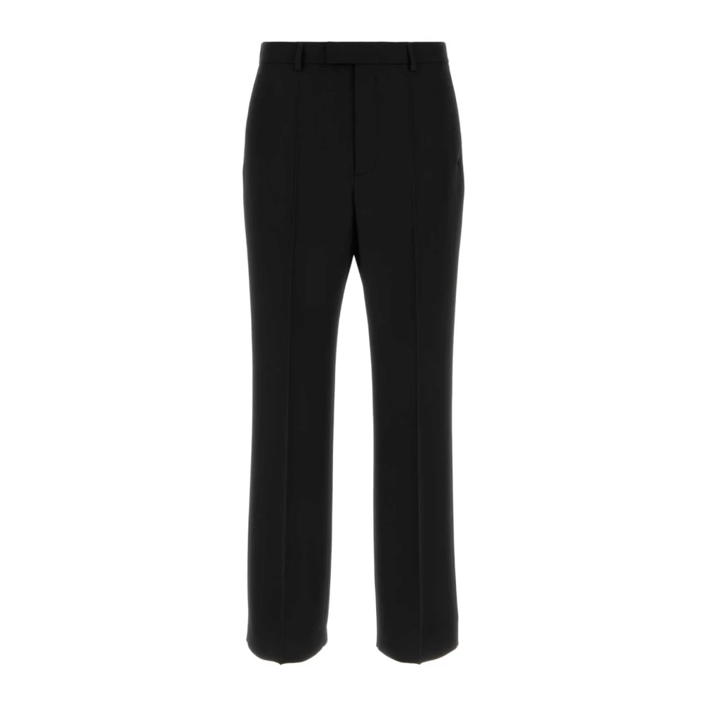 Valentino Garavani Black Straight Trousers, Male, L, Wool Trousers