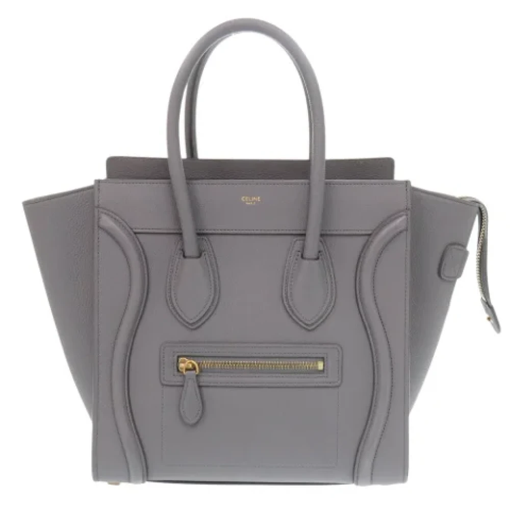 Celine Vintage Pre-owned Leather handbags Gray Dames