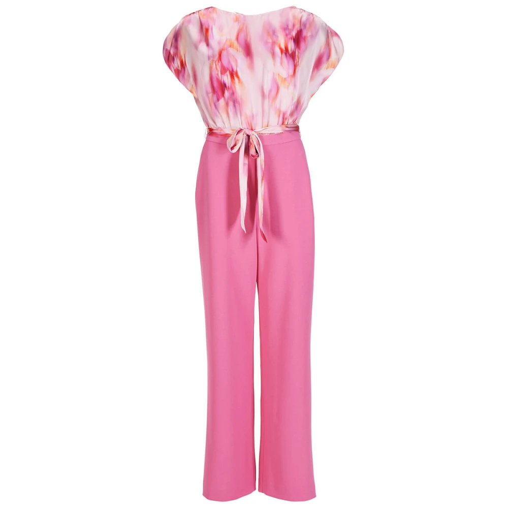 Swing Materiaal Mix Jumpsuit Pink Dames