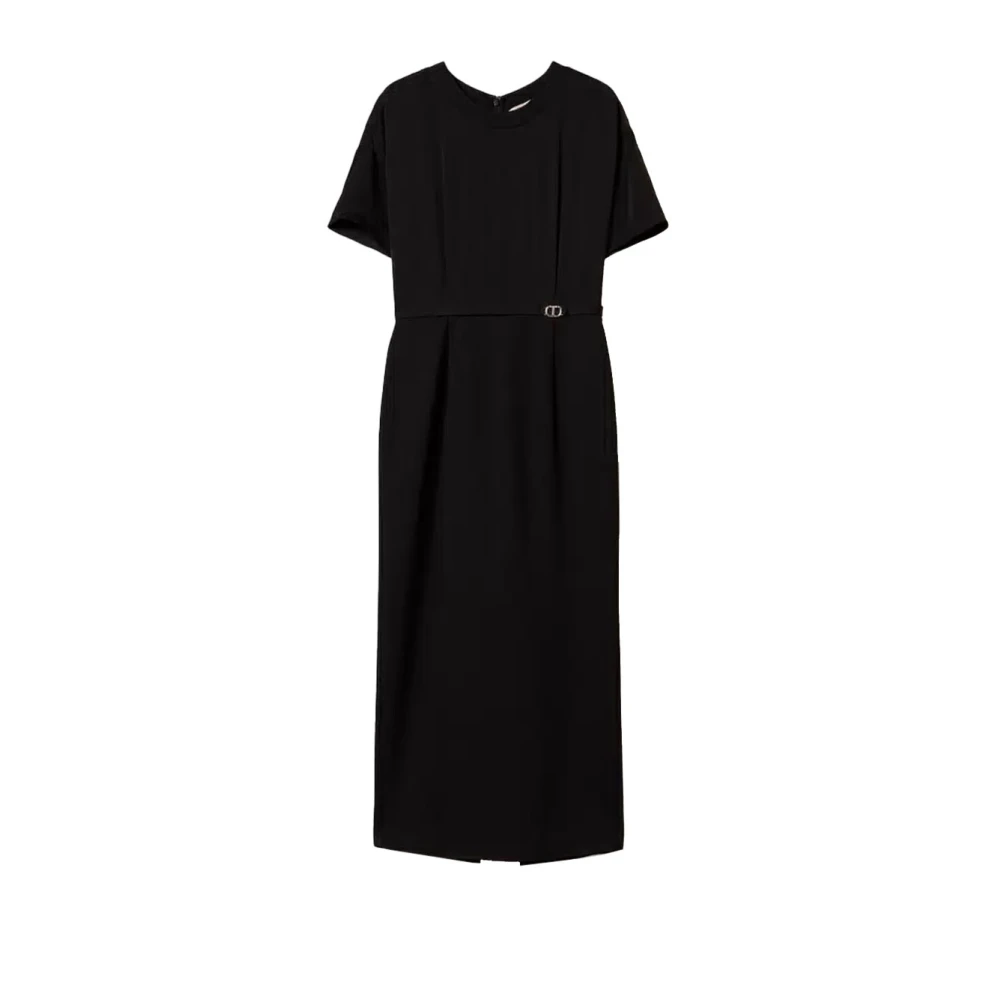 Twinset Chique Midi Jurk van Polyester Black Dames