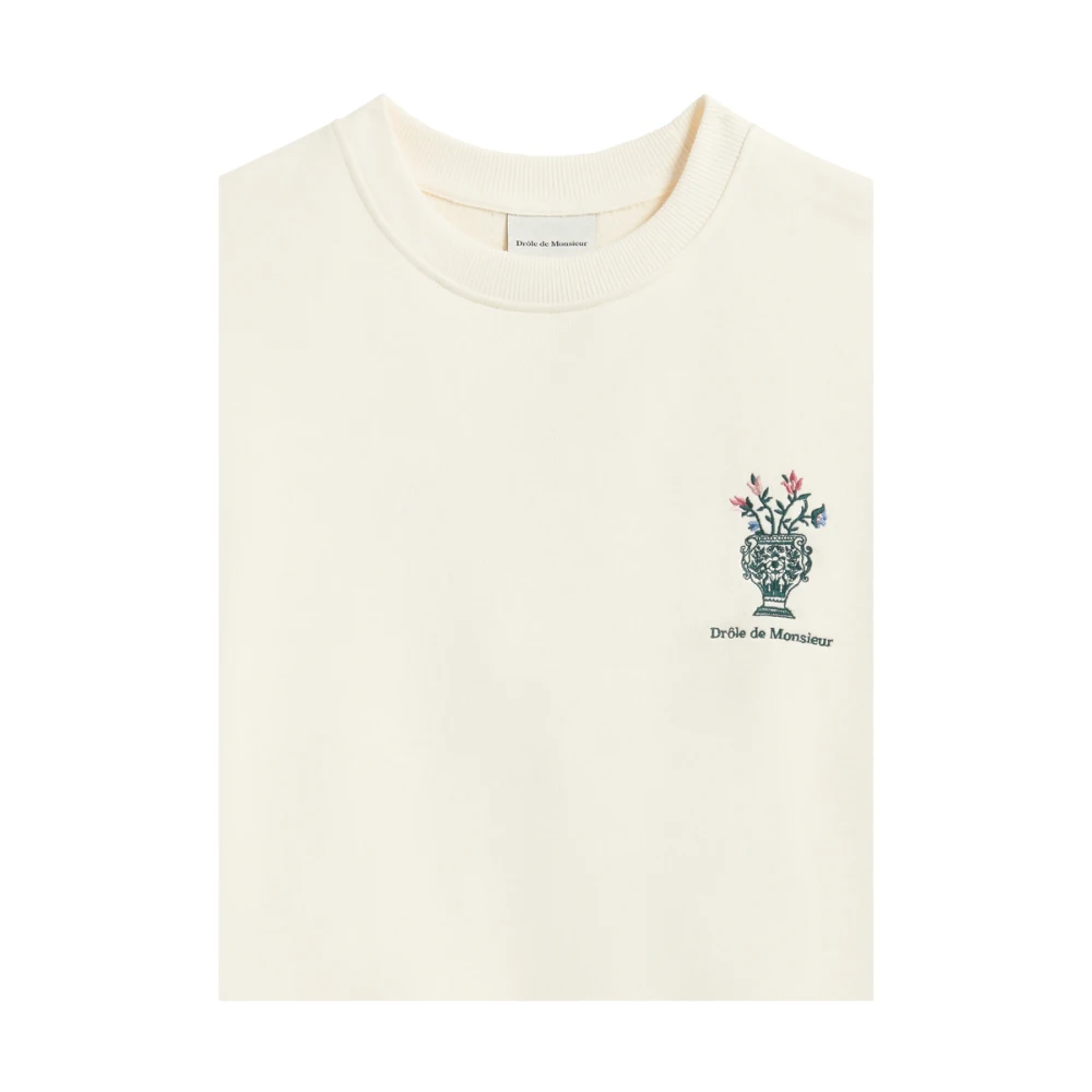 Drole de Monsieur Crème Sweatshirt met Vaas Ontwerp Beige Heren