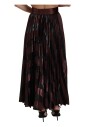 brown-polyester-high-waist-a-line-maxi-skirt