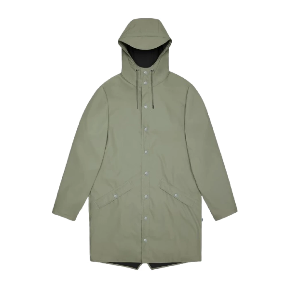 Rains Waterdichte Lange Jas Minimalistisch Ontwerp Green Heren